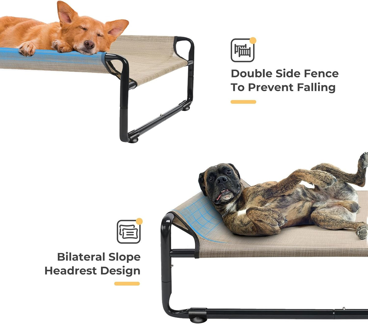 Veehoo Outdoor Elevated Dog Bed - Beige Coffee / 59.0"L x 35.0"W x 10.6"Th - image 2