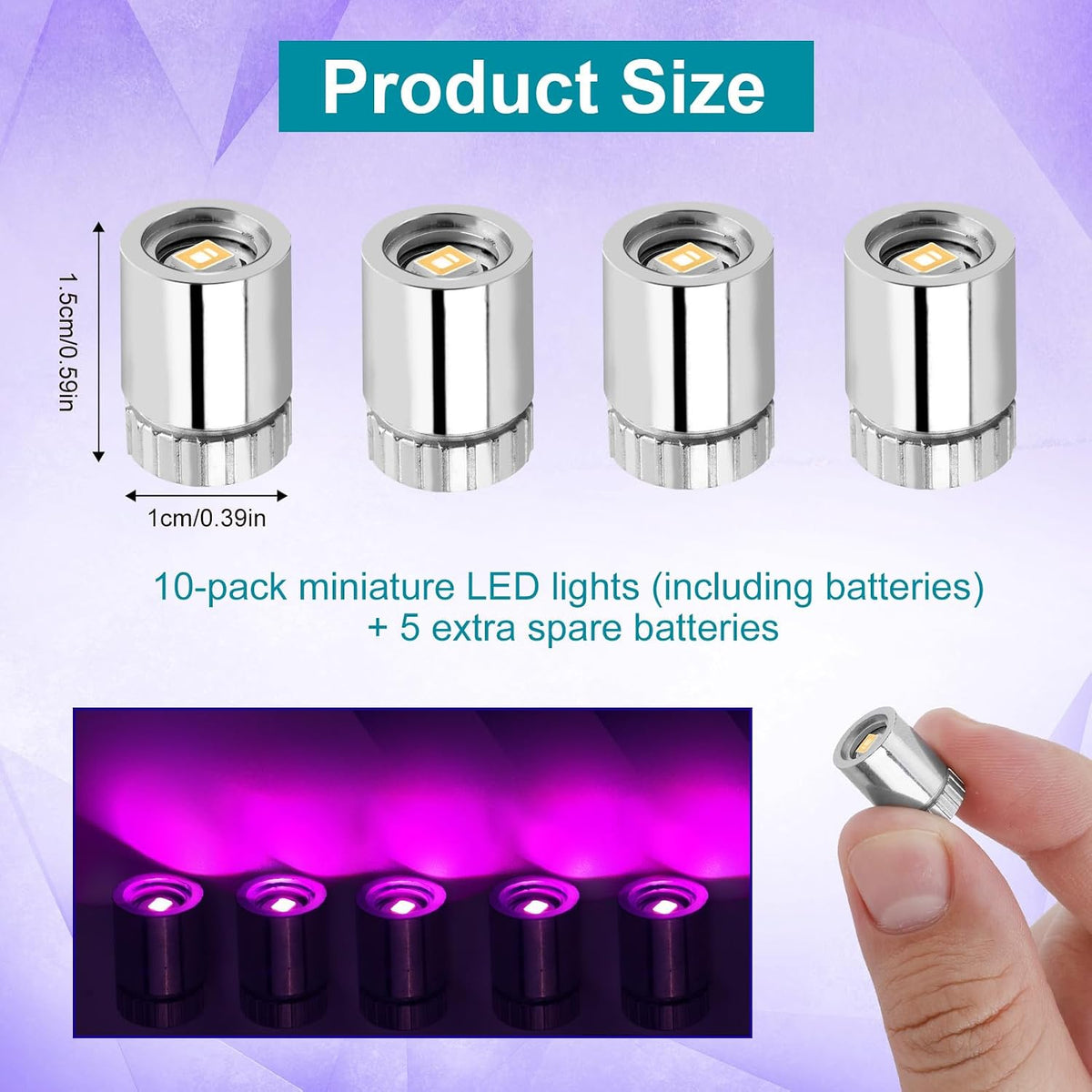 10pcs Mini Led Lights for Craft - Pink / 10 - image 2