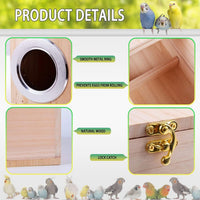 Parakeet Nesting Box, Wood Bird Nest House for Cage - S-7.87 x 4.72 x 4.72in - image 3