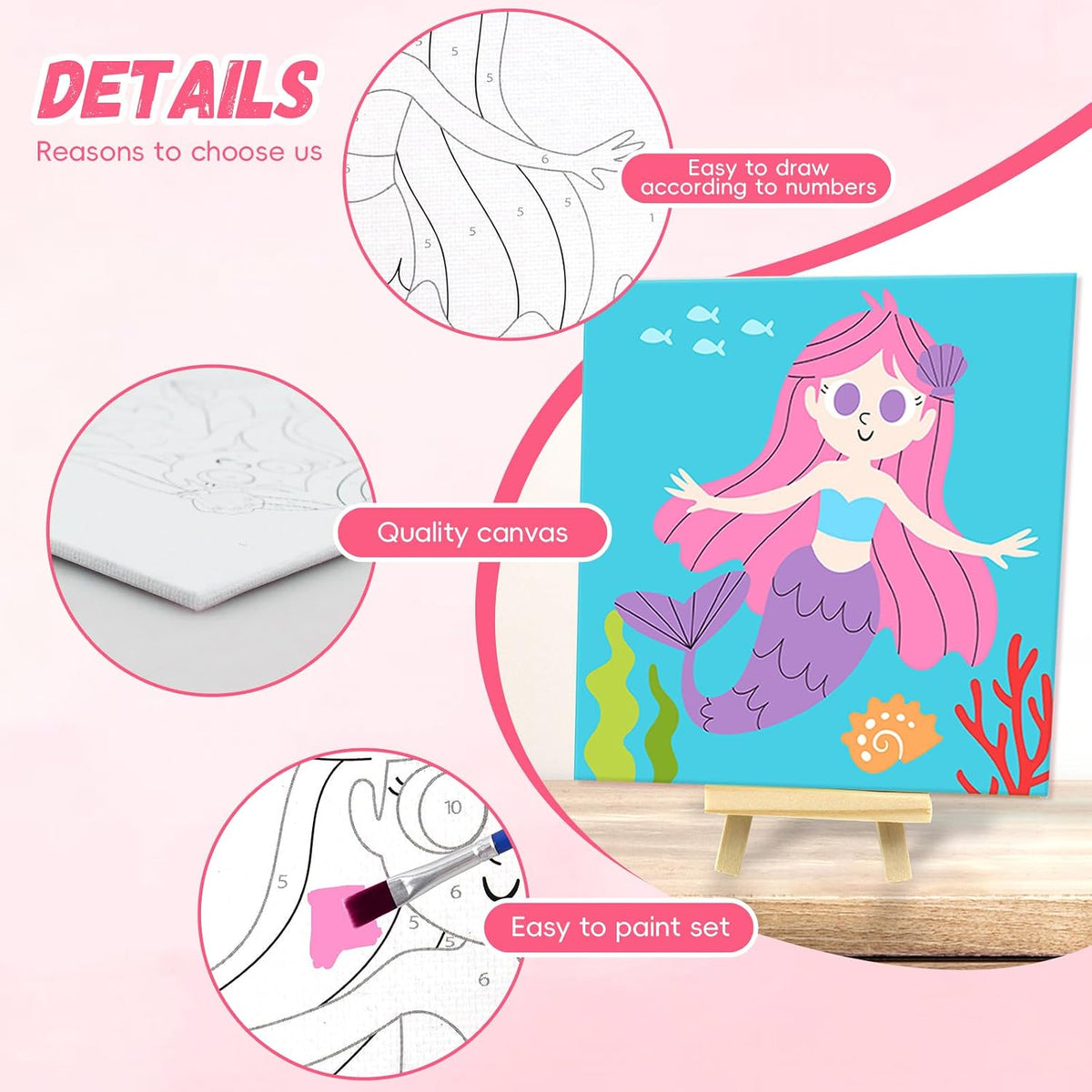 goldentime Kids Paint by Number Kits Including 6 Pre-Drawn Canvas - fantasy - image 4