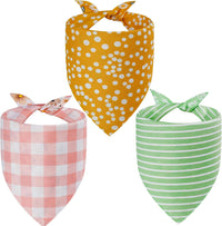 Spring Summer Dog Bandanas Large 3PCS, 6 Pattern Floral Scarf – Essentials for Dogs - Sping-26-GYP / X-Large - image 2
