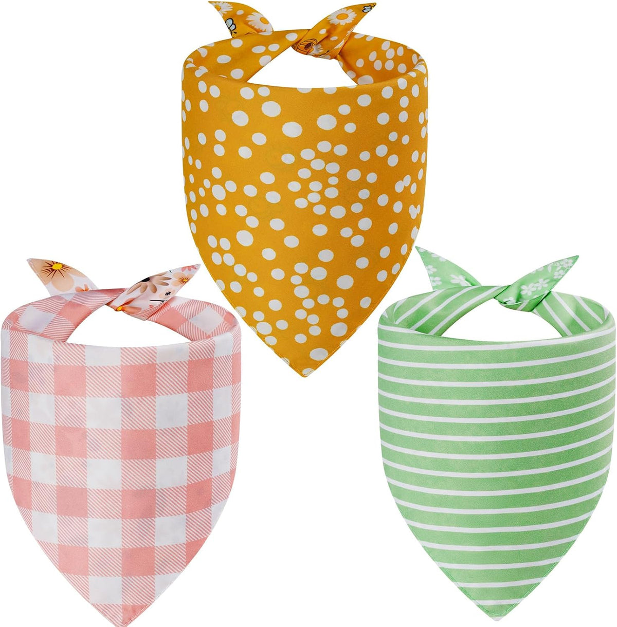 Spring Summer Dog Bandanas Large 3PCS, 6 Pattern Floral Scarf – Essentials for Dogs - Sping-26-GYP / X-Large - image 2
