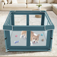 Puppy Playpen Indoor for Dog Small Pets - Green / 42 Inch Dog Playpen with Pee Pad - image 4