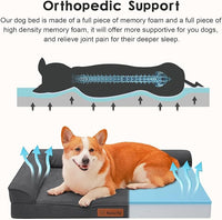 Chew Proof Dog Bed, 3" Memory Foam Dog Bed for Medium and Large Dogs, Removable and Washable Microsuede Cover, Waterproof Liner, Nonskid Bottom, 36x27 Inches L Dark Grey