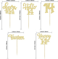 30pcs 16th Birthday Cupcake Toppers - 14th / Gold - image 2