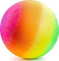 8.5-Inch Rainbow Playground Ball with Hand Pump for Kickball - 8.5-Inch - Pack of 1