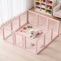 DIY Clear Acrylic Dog Playpen House - Skin Pink / 12PCS / 23.6"H