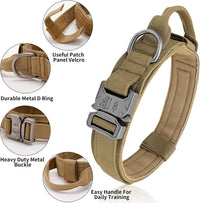 Tactical Dog Collar - Dog Collar with Control Handle for Medium Large Dogs – Essentials for Dogs - Brown / L - image 2