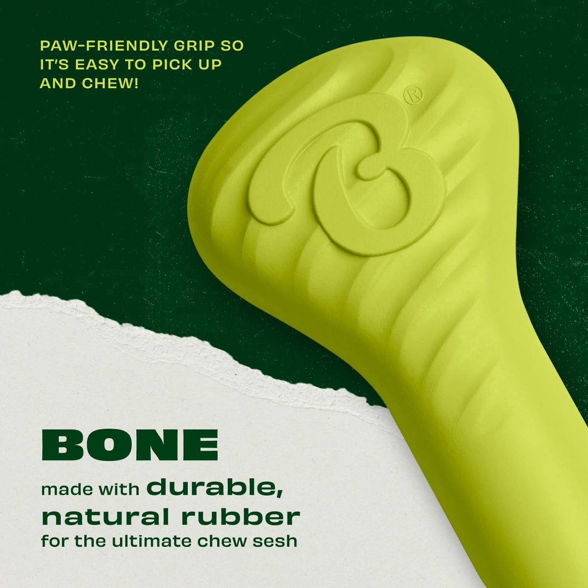 Benebone Natural Rubber Tug Interactive Dog Toy – Essentials for Dogs - Bone / Medium - image 3