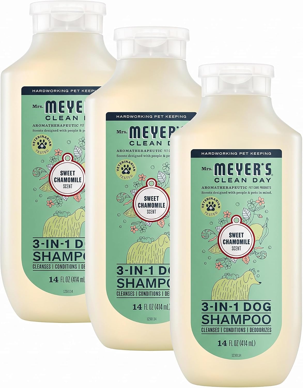 MRS. MEYER'S Clean Day Dog Deodorizing Spray, White Peach Scent - Sweet Chamomile / 14oz (Pack of 3)