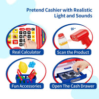 FS Toy Cash Register for kids Scanner - Navy&red - image 2
