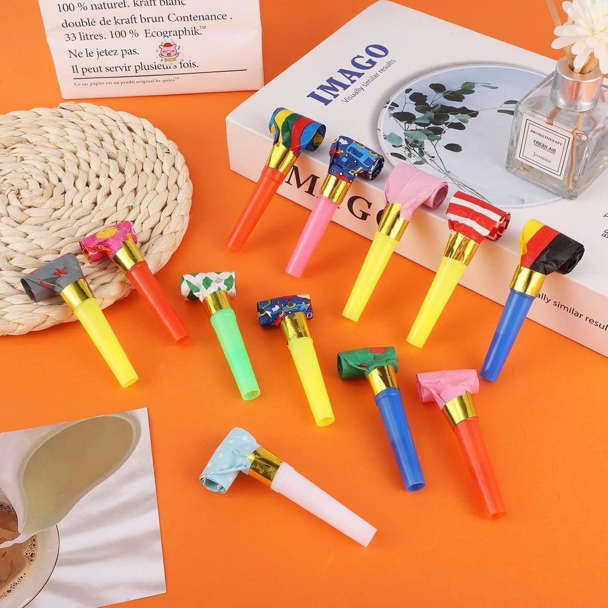 25 PCS Party Blower Blowouts Noisemakers Funny Blow Horns Colorful - 75 - image 3