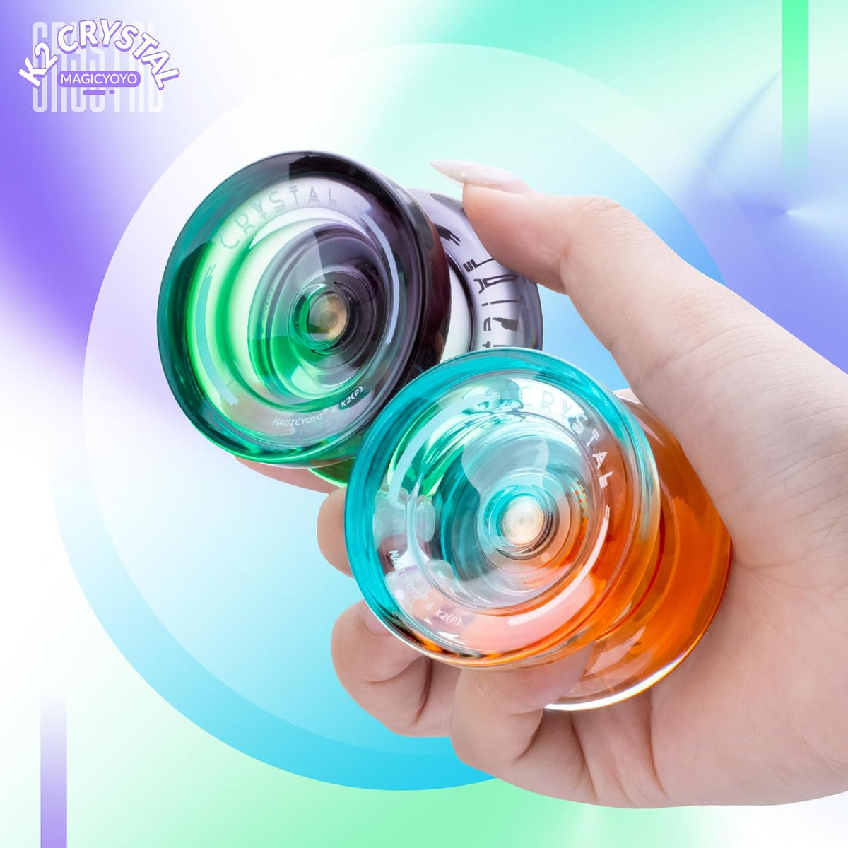 K2 Crystal Responsive Yoyo for Kids，Professional Yo-yo for Beginners – Fun for Kids & Family - Black Green + Blue Orange - image 4