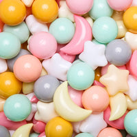 GOGOSO Ball Pit Balls Stars Moon Shapes Plastic Pitballs for Child - 100 balls / Cream Mix 7 Colors