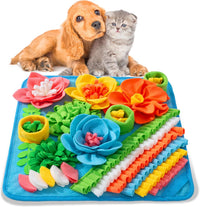 Snuffle Mat for Dogs, Sniff Mat Slow Feeding Mat for Small Pets Cats, Rabbits - Help Stress Relief - Blue