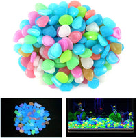 QIAONIUNIU 100 Pcs New Colorful Glow in The Dark Pebbles Stones Rocks