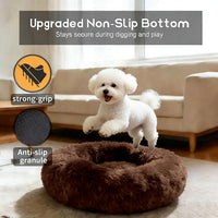 Comfort Donut Dog Bed, Ultra-Soft Pet Bed with Neck Support - 20''Lx20''Wx8''Th / Coffee - image 3