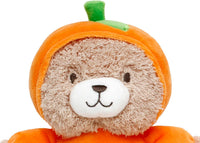 Halloween 9 inch Plush Rattle with Embroidered Jack-O-Lantern for Baby - Orange Bear - image 3