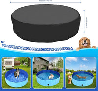 39.5 inch Foldable Dog Pet Bath Pool Cover, Portable Round Collapsible Pool Cover with Oxford Cloth Material and Drawstring Design for Dog Pet Pool, Waterproof and Dustproof (Black)