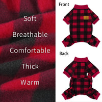 Cow Dog Sweater, Dog Winter Clothes for Small Medium Dogs Girl Boy Fleece Pet Pajamas for Winter - Milrong Plaid / X-Large(Chest:18.9-21.6") - image 4