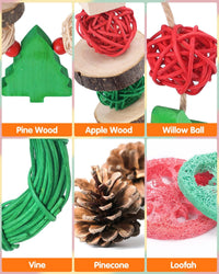 3PCS Chinchilla Toys Guinea Pig Bunny Rabbit Chew Toys Teeth Care - Christmas Outfit - image 4
