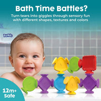 BUNMO Bath Toys Suction, Connect, Build, Create - XL Fun Shapes - 10 Pk - image 2