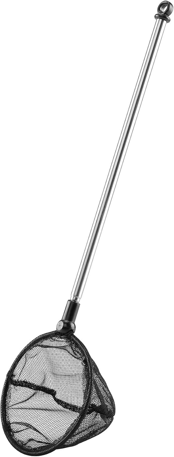 Lpraer Aquarium Fish Net with Extendable Stainless Steel Long Handle - 3.5 inch