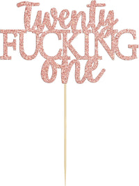 Gyufise black glitter 21st birthday cake topper on a food-grade pick - view 23