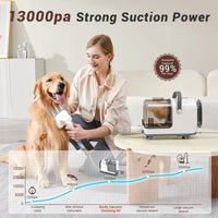 Bunfly dog grooming kit with 3L dust cup vacuum, electric clipper and comb attachments - view 2