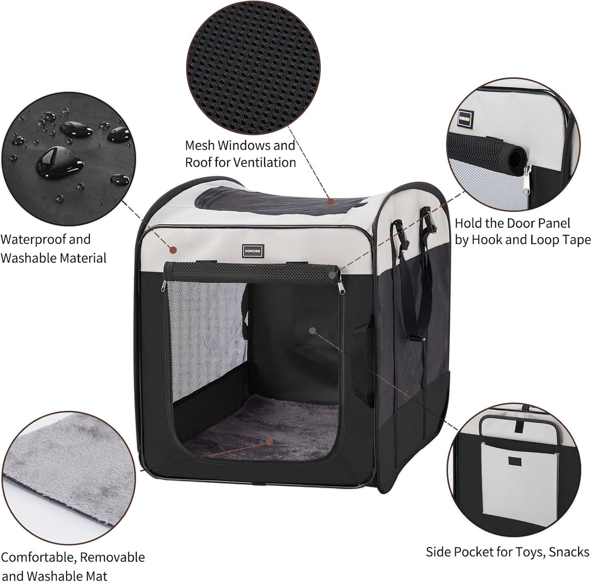Dog Kennels and Crates for Medium Dogs - Black / 32.0"L x 21.0"W x 26.0"H - image 2