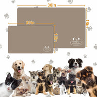 18"×30" Dog Food Mat-Absorbent Dog Mat for Food and Water - Brown-GT / 12"L x 20"W - image 4