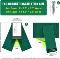 BeneLabel green A-frame middle swing set bracket made of powder coated steel - view 28