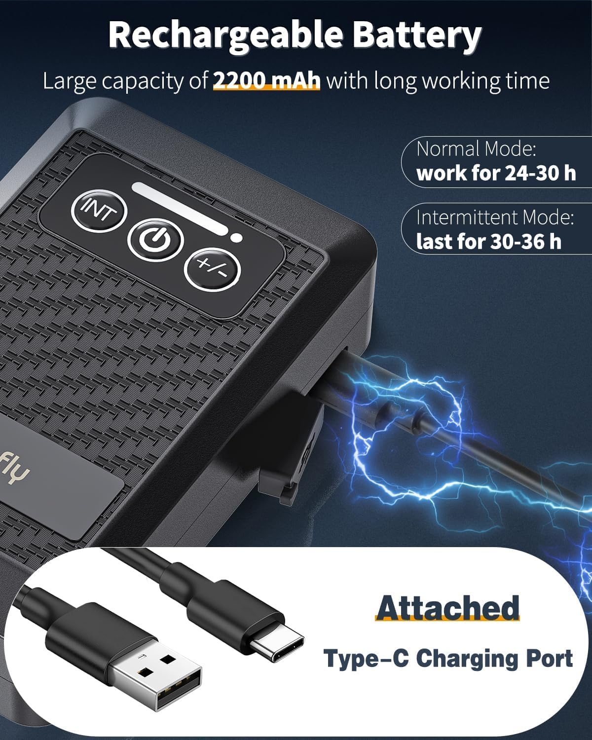 Pawfly Aquarium Lithium Battery Powered Air Pump USB Rechargeable - 5 to 20 Gal（1.5 W） - image 3