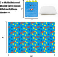 VigorSpring 3-in-1 kids travel pillow and blanket set, plush character pillow with hidden flannel bl - view 13