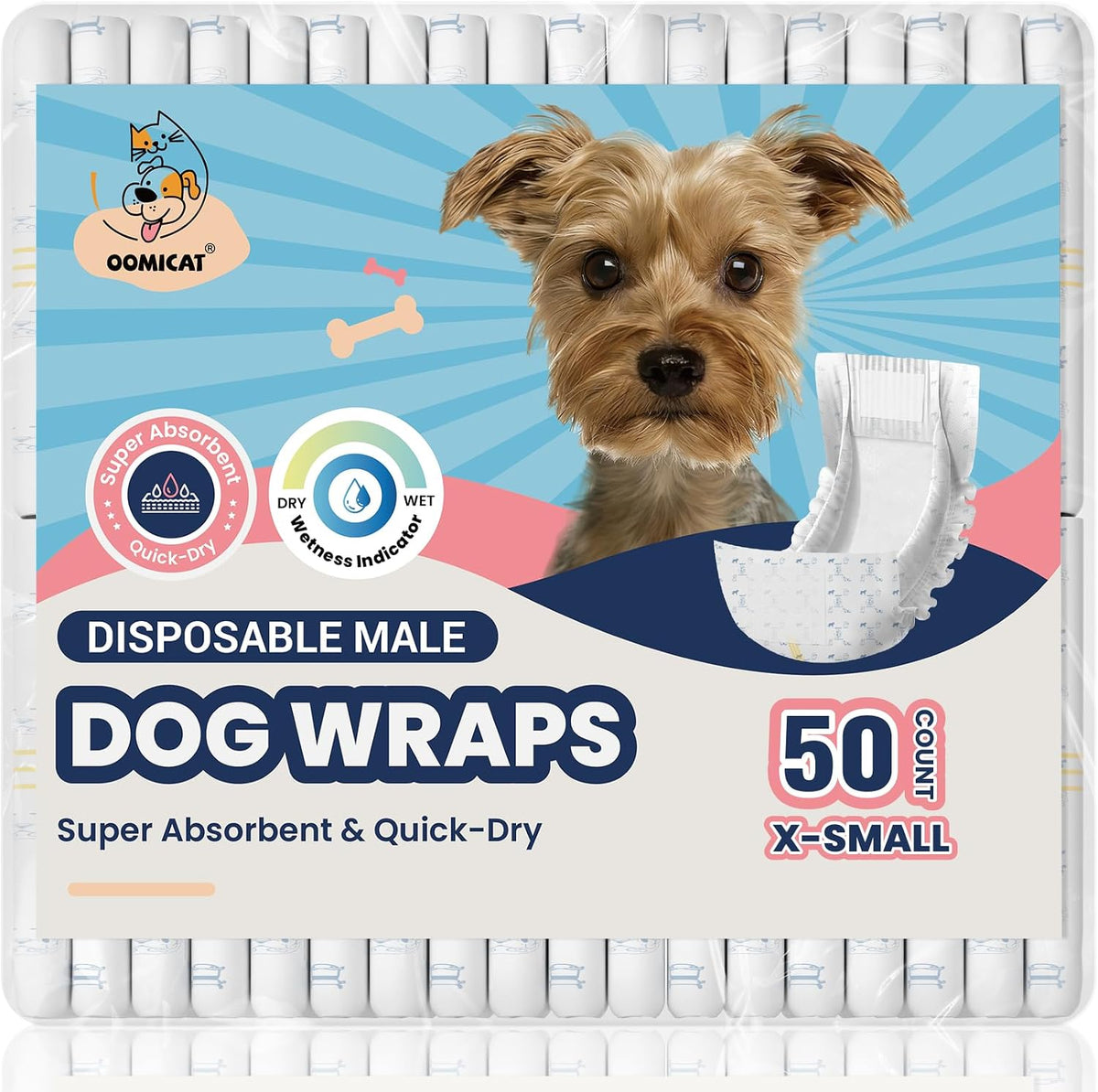 Dog Diapers Male, X-Small 50 Ct - Xsmall: 50Ct