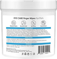 Mooncat Pet Eye Wipes for Dogs & Cats - Gentle Finger Cot Design for Easy Cleaning Tear Stains & Goop Cleaning - 40counts