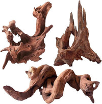 Natural Aquarium Driftwood for Fish Tanks & Reptile Terrariums – Safe Fish Tank Decorations, Unique Twisted Branches 3-Piece 7-11 Inch Low Tannin, Easy to Sink