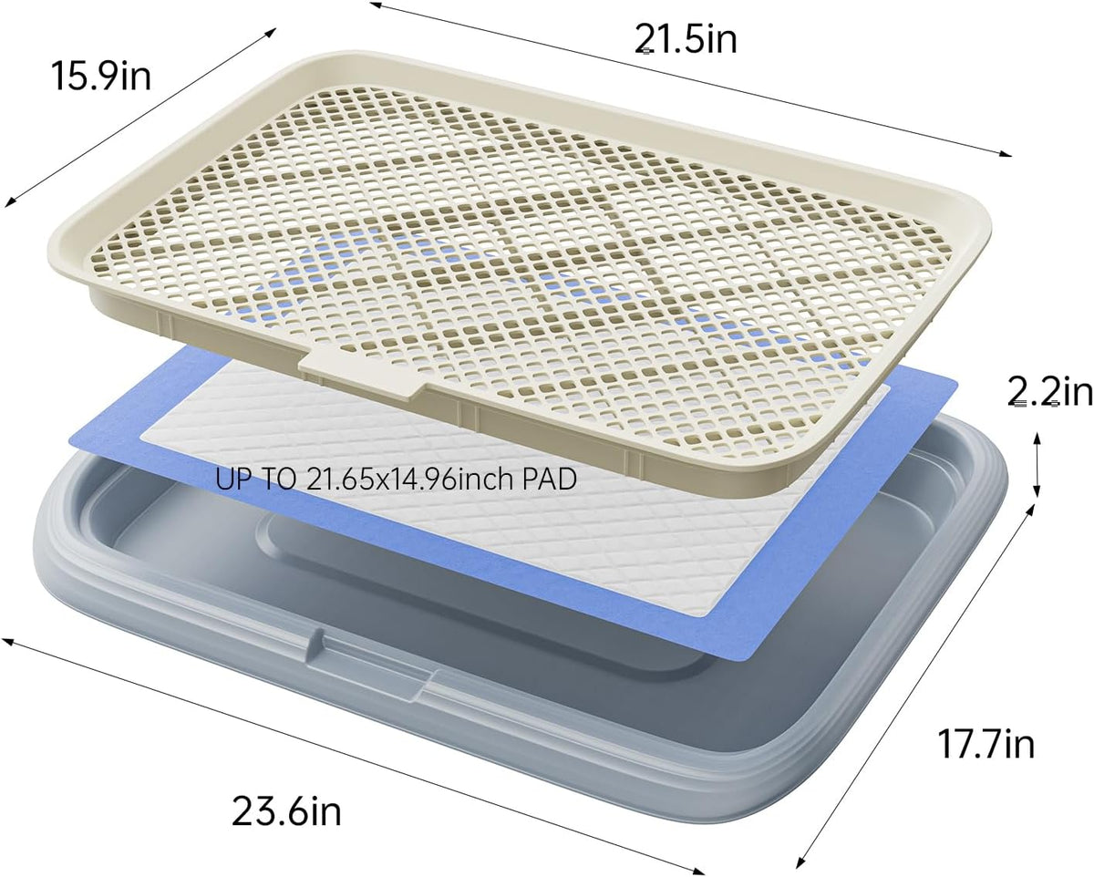 KOLAPANDA dog potty tray with mesh grate and pee pad holder for dogs up to 45 lb - view 2