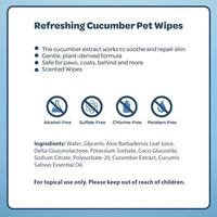 Best Pet Supplies Pet Wipes for Dogs - Dog Wipes Cleaning Deodorizing, for Coats, Ears, Paws – Refreshing, Cucumber 100 Count