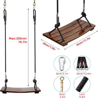 PELLOR Wood Tree Swing Seat - Chocolate / 17.7x7.9x0.6 inch - image 3