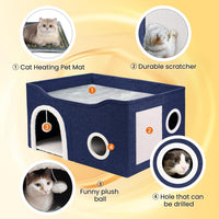 Indoor Heated Cat House, Adjustable Temperature Cat Heating Bed with Timer and Chew Resistant Cord - image 3