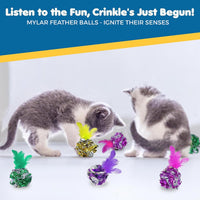 SunGrow Cat Crinkle Balls - Multicolor (With Feather), 20 Pieces - image 4