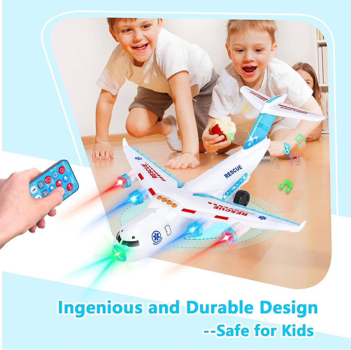 ele ELEOPTION Airplane Toy Infrared Remote Control Plane Toys - Transport White - image 2