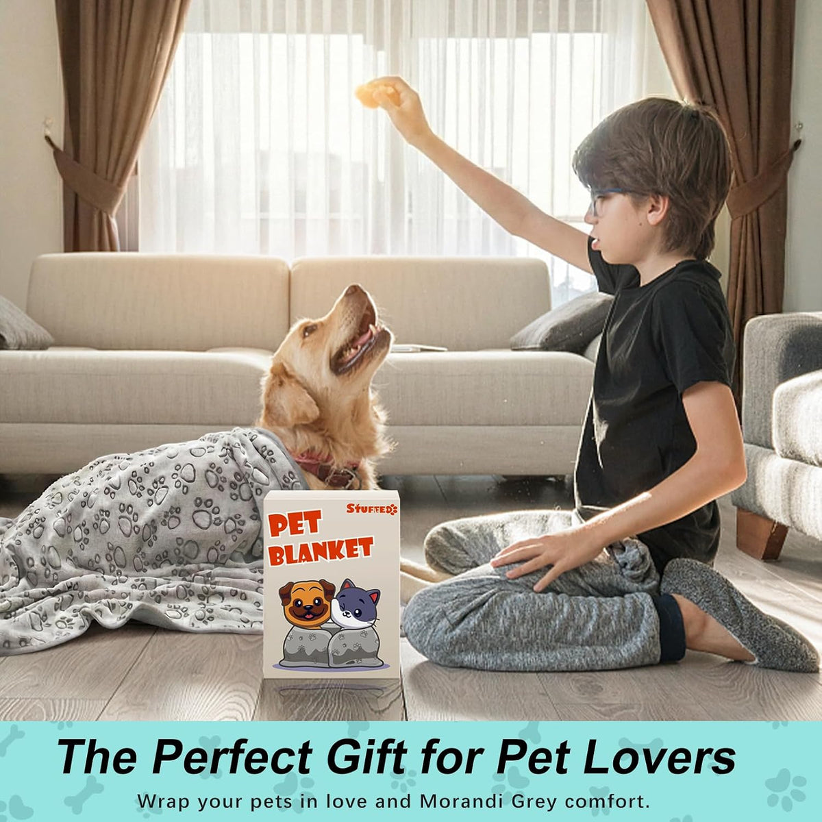 Stuffed Premium Soft Dog Blanket Washable - Grey / S(24x32") - image 3
