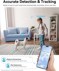 blurams Pet Camera 4K, 8MP Indoor Cameras for Home Security with One-Touch Call, Color Night Vision, Motion Tracking, 5GHz/2.4GHz Wi-Fi, Cloud & SD Card Storage, Wi-Fi 6