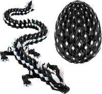 Waaaandefu 3D printed articulated dragon with matching egg in Void Amethyst - view 2
