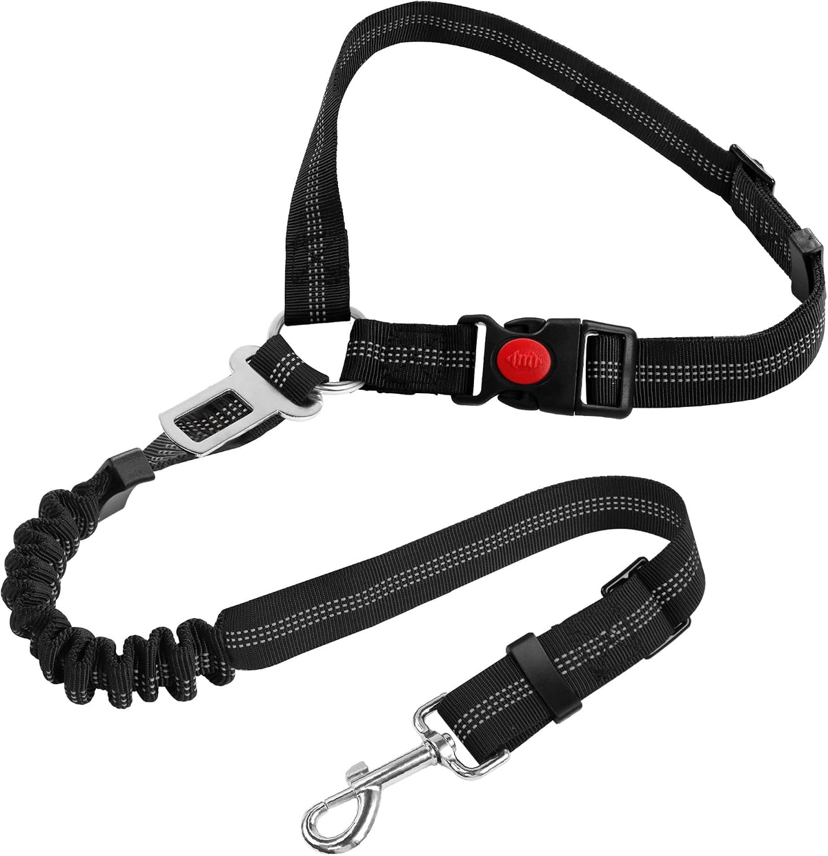 YAOHDAO Dog Seat Belt Harness for Car - Black