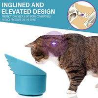 Silicone Cat Slow Feeder, Elevated Slow Feeder Bowl Tilt Design - Blue - image 3
