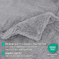 PetAmi Fluffy Sherpa Waterproof Dog Blanket for Small Pet Cat - Light Grey / Small (24x32) - image 4