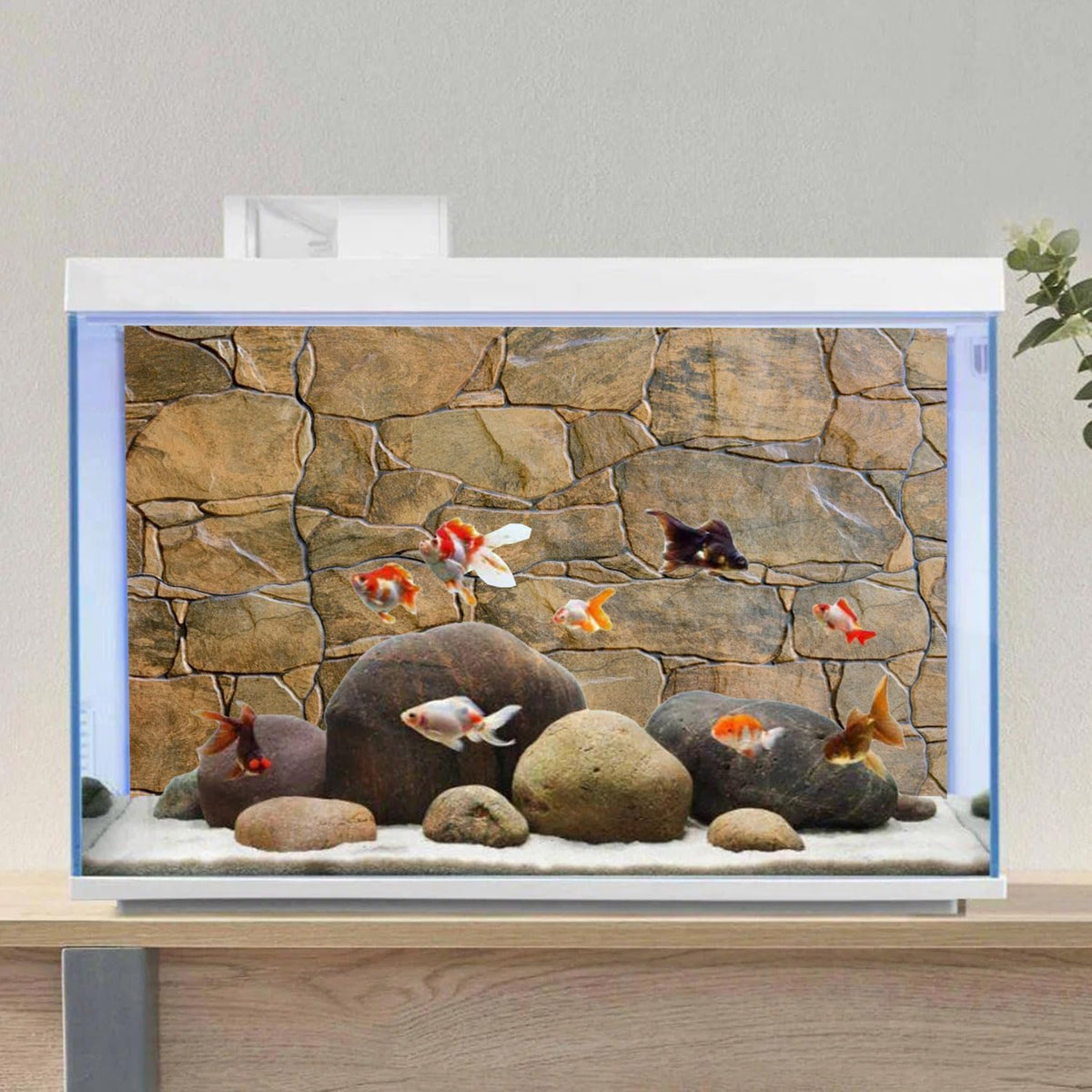 Stone Aquarium Backdrop Rock Wall Fish Tank Background 72x24 - 72x24in/180x60cm - image 4